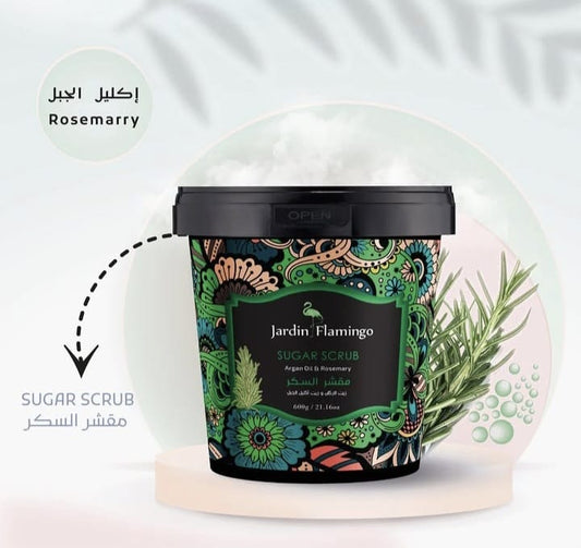 JARDIN FLAMINGO  SUGAR SCRUB ARGAN OIL & ROSEMARY 500GM